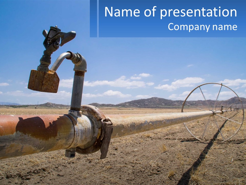 A Pipe In The Middle Of A Desert With A Sky Background PowerPoint Template
