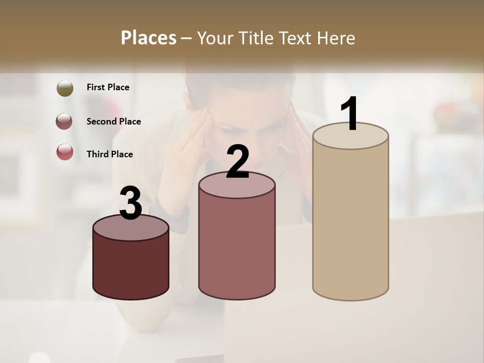 A Woman Sitting In Front Of A Laptop Computer PowerPoint Template