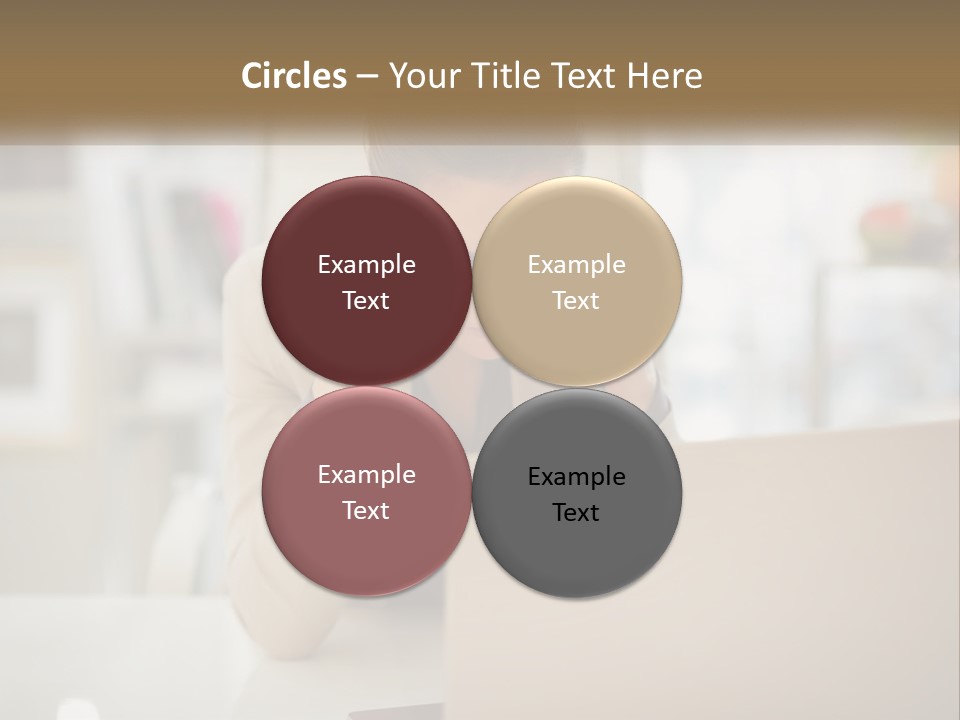 A Woman Sitting In Front Of A Laptop Computer PowerPoint Template