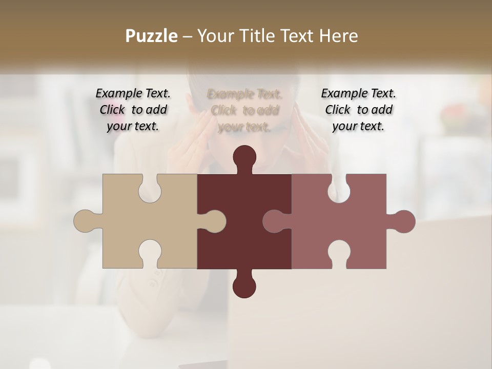 A Woman Sitting In Front Of A Laptop Computer PowerPoint Template