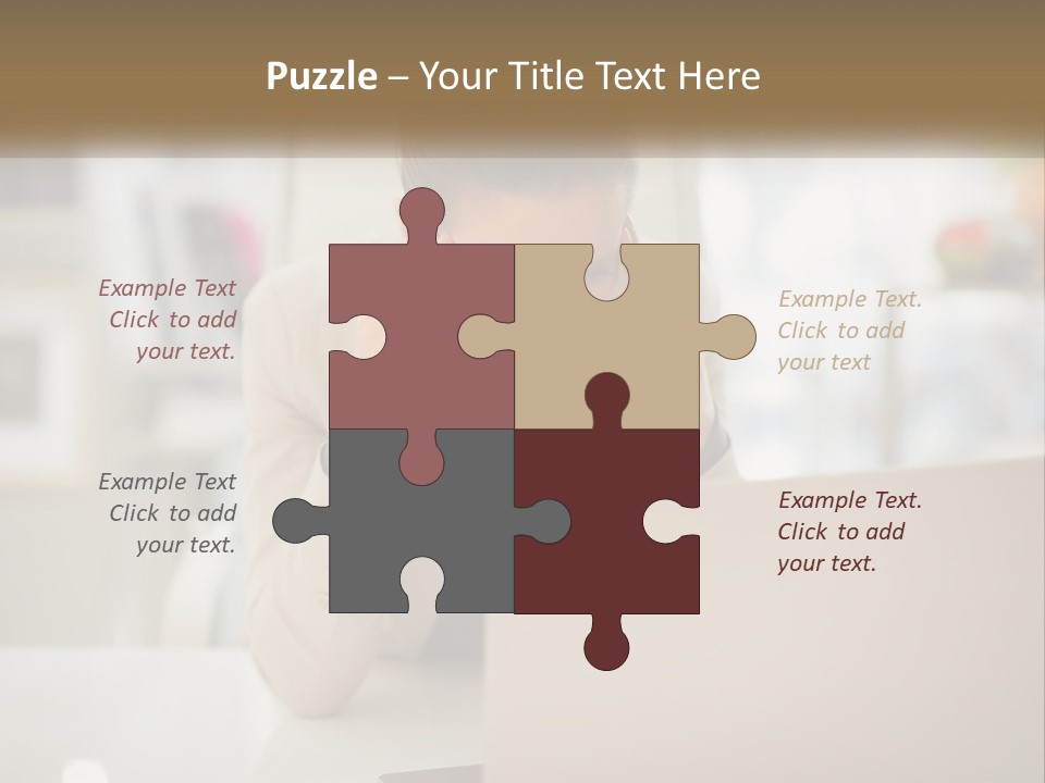 A Woman Sitting In Front Of A Laptop Computer PowerPoint Template