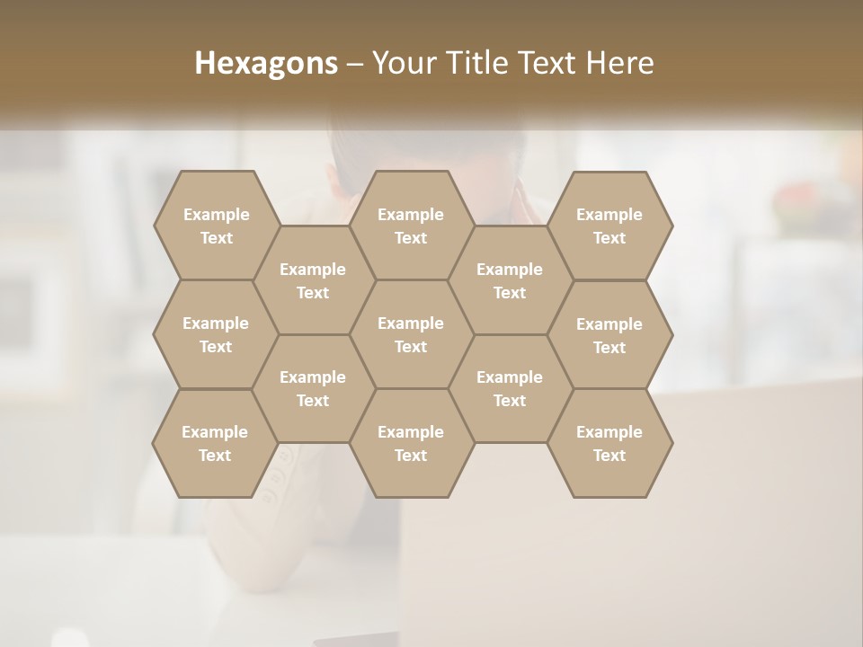 A Woman Sitting In Front Of A Laptop Computer PowerPoint Template