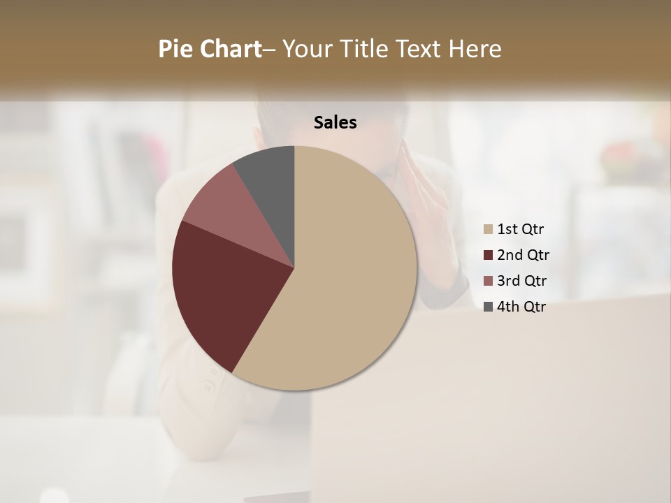 A Woman Sitting In Front Of A Laptop Computer PowerPoint Template