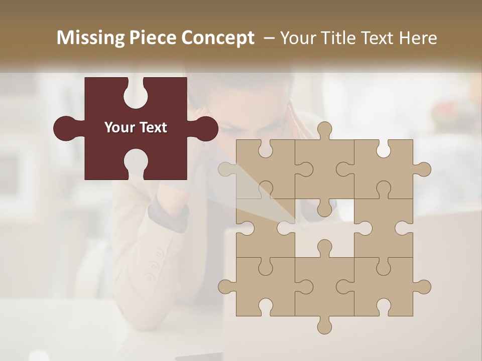 A Woman Sitting In Front Of A Laptop Computer PowerPoint Template