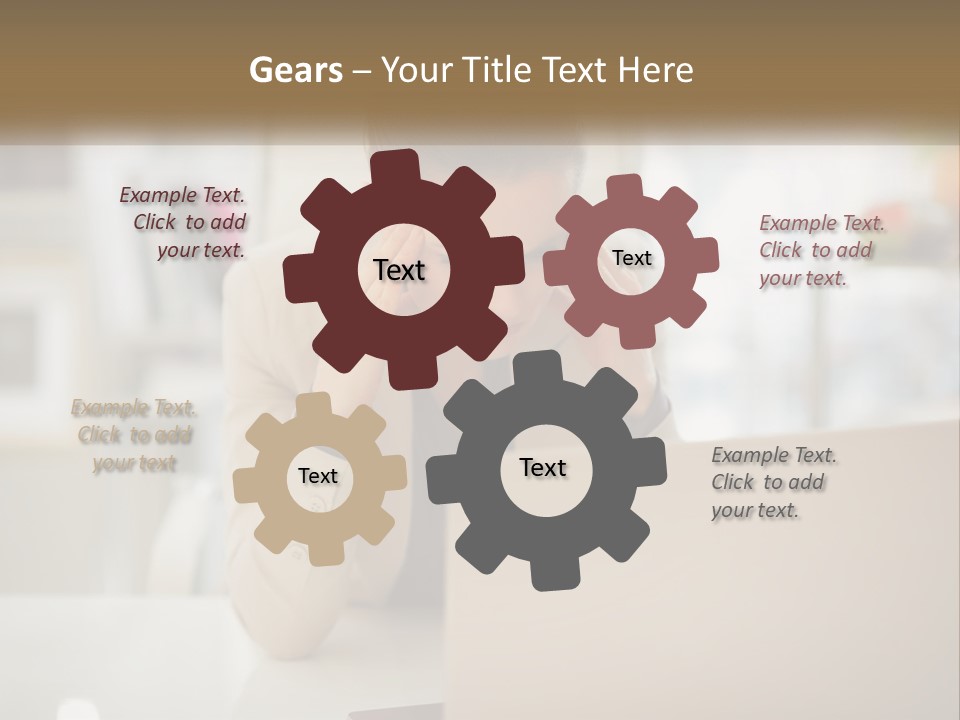 A Woman Sitting In Front Of A Laptop Computer PowerPoint Template