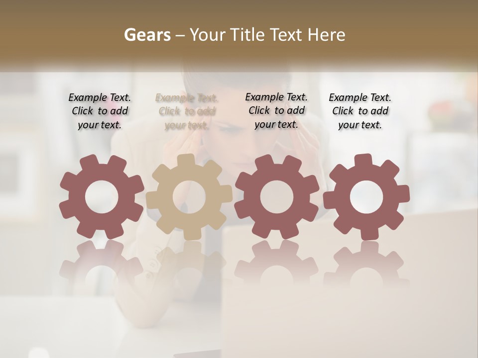 A Woman Sitting In Front Of A Laptop Computer PowerPoint Template