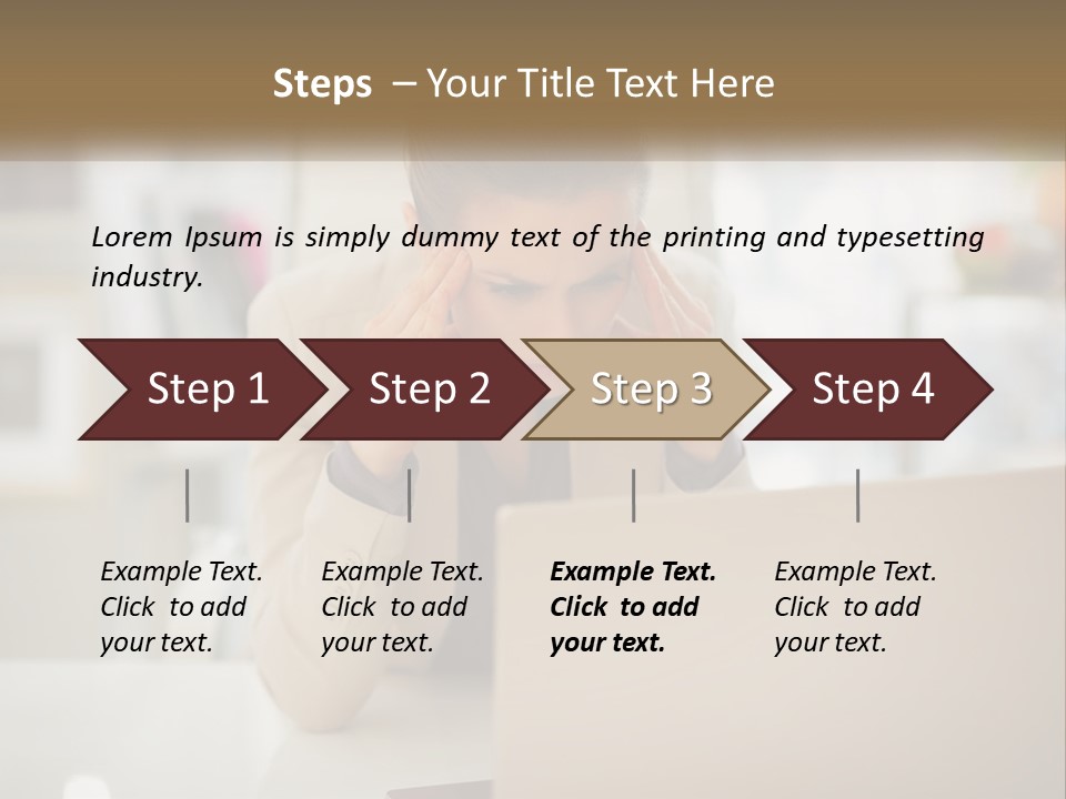 A Woman Sitting In Front Of A Laptop Computer PowerPoint Template
