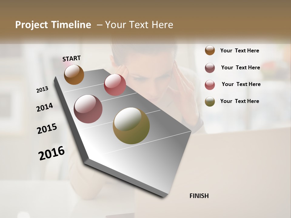 A Woman Sitting In Front Of A Laptop Computer PowerPoint Template