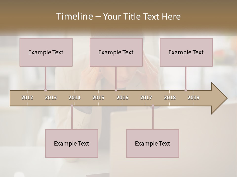 A Woman Sitting In Front Of A Laptop Computer PowerPoint Template
