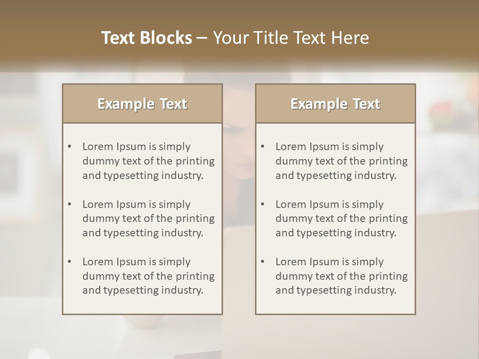 A Woman Sitting In Front Of A Laptop Computer PowerPoint Template