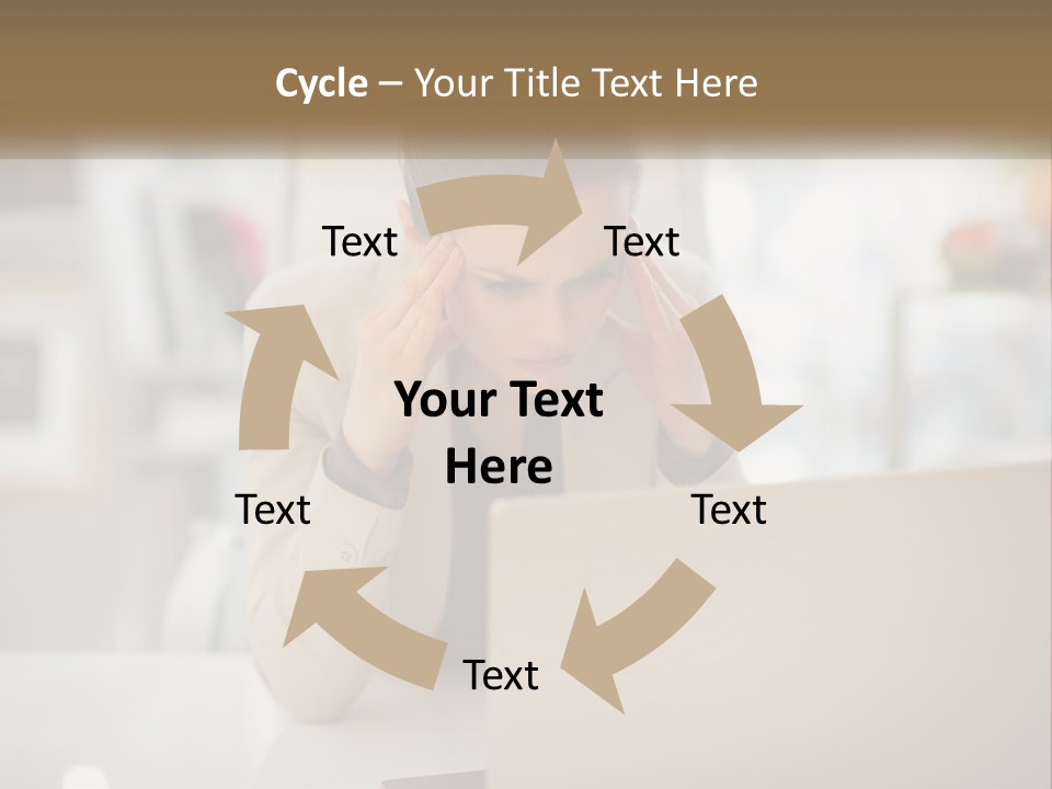 A Woman Sitting In Front Of A Laptop Computer PowerPoint Template