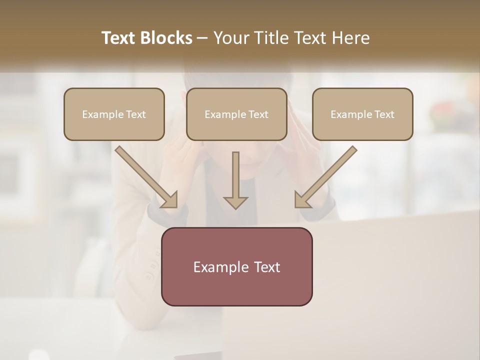 A Woman Sitting In Front Of A Laptop Computer PowerPoint Template