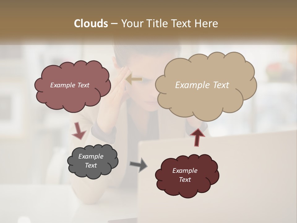 A Woman Sitting In Front Of A Laptop Computer PowerPoint Template