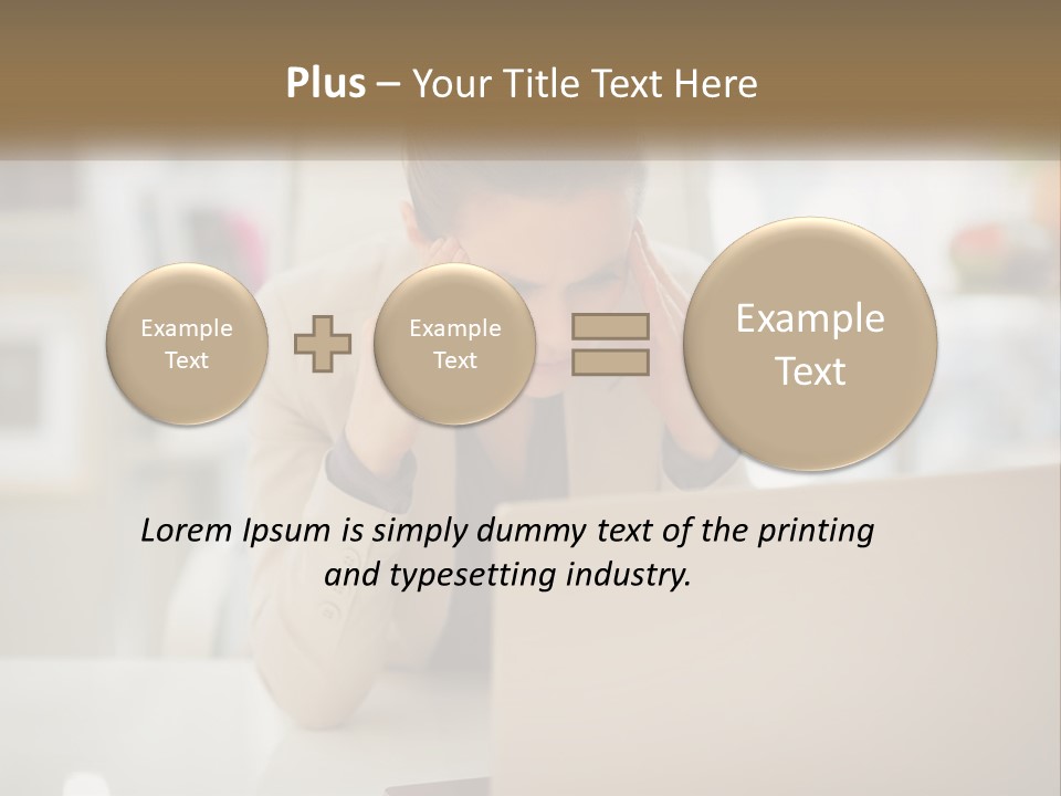 A Woman Sitting In Front Of A Laptop Computer PowerPoint Template