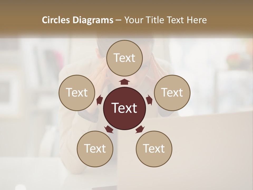 A Woman Sitting In Front Of A Laptop Computer PowerPoint Template