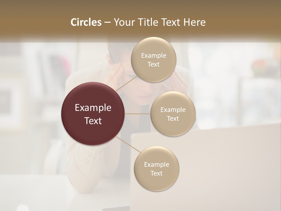 A Woman Sitting In Front Of A Laptop Computer PowerPoint Template