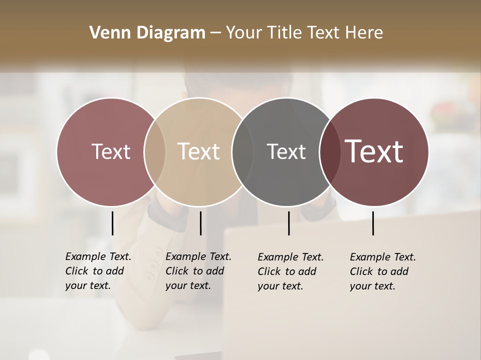 A Woman Sitting In Front Of A Laptop Computer PowerPoint Template