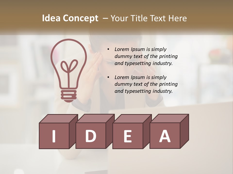 A Woman Sitting In Front Of A Laptop Computer PowerPoint Template