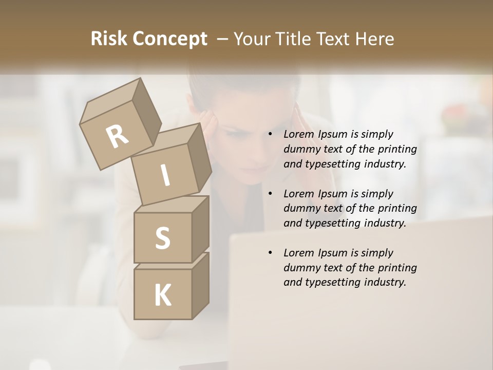 A Woman Sitting In Front Of A Laptop Computer PowerPoint Template