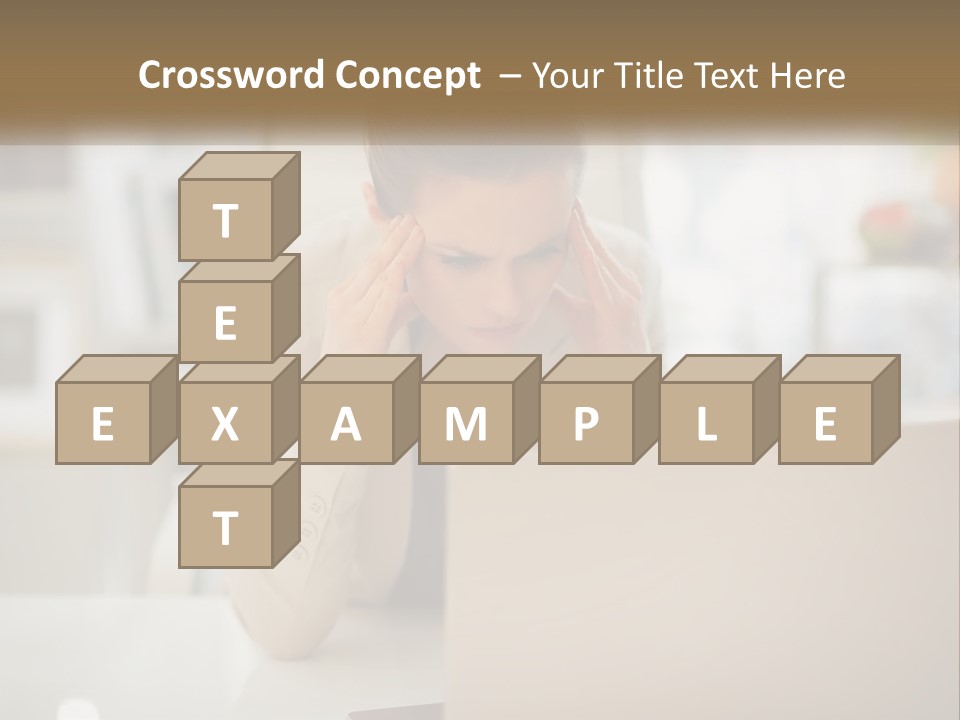 A Woman Sitting In Front Of A Laptop Computer PowerPoint Template