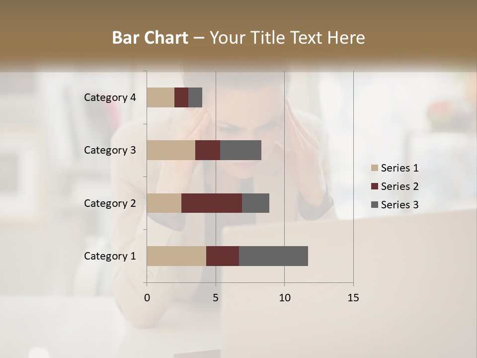 A Woman Sitting In Front Of A Laptop Computer PowerPoint Template