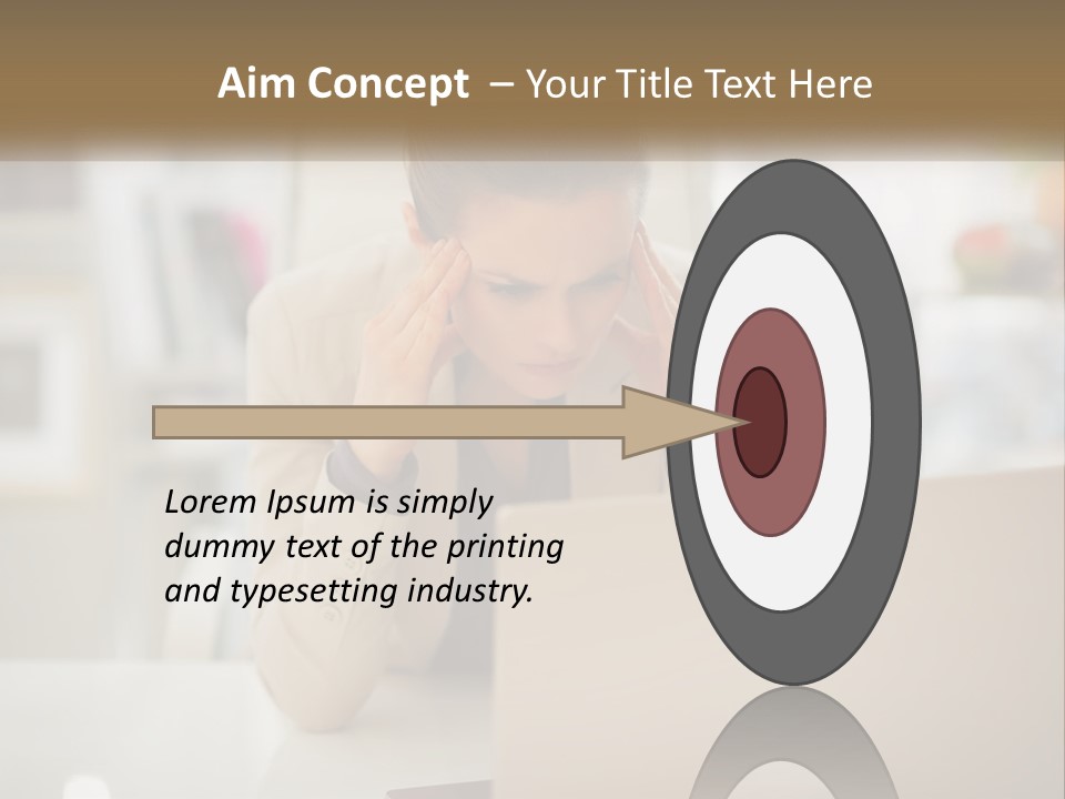 A Woman Sitting In Front Of A Laptop Computer PowerPoint Template