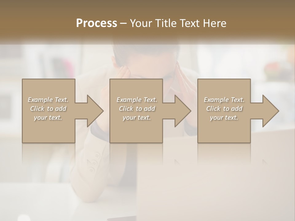 A Woman Sitting In Front Of A Laptop Computer PowerPoint Template