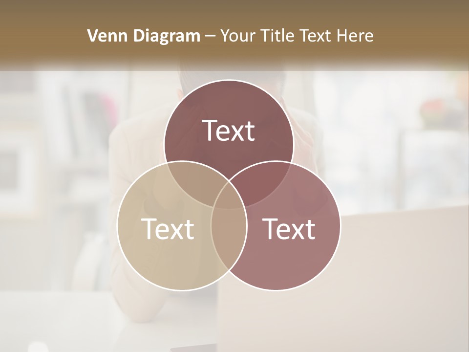 A Woman Sitting In Front Of A Laptop Computer PowerPoint Template