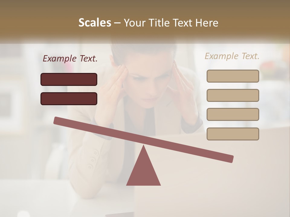 A Woman Sitting In Front Of A Laptop Computer PowerPoint Template