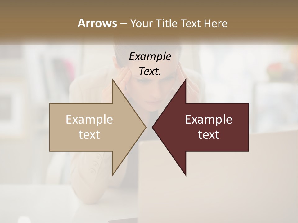 A Woman Sitting In Front Of A Laptop Computer PowerPoint Template