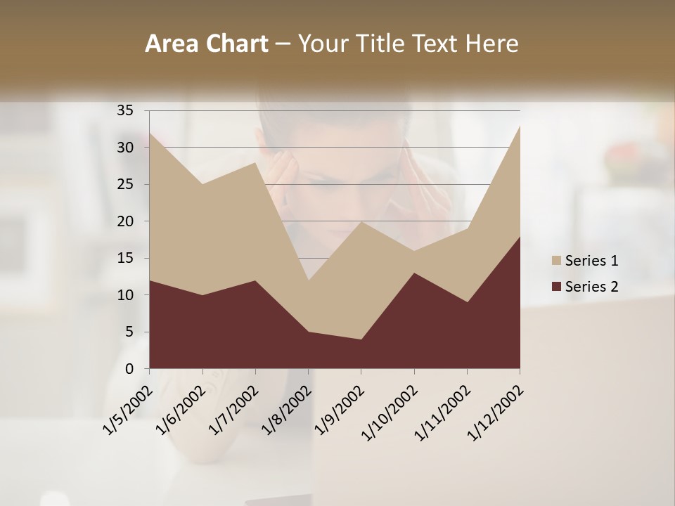 A Woman Sitting In Front Of A Laptop Computer PowerPoint Template