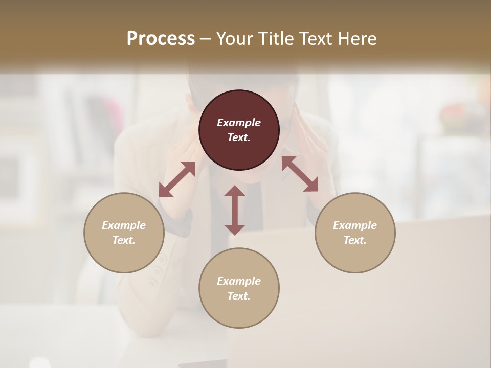 A Woman Sitting In Front Of A Laptop Computer PowerPoint Template