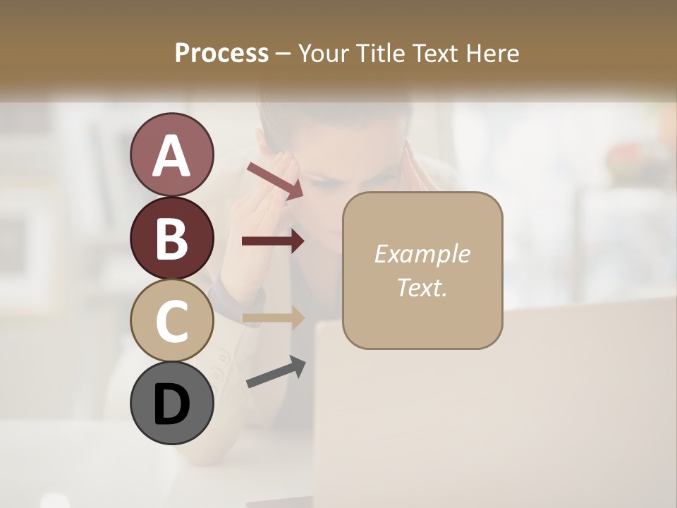 A Woman Sitting In Front Of A Laptop Computer PowerPoint Template