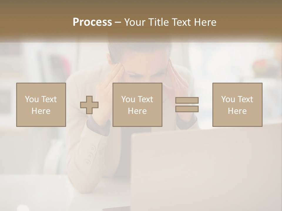 A Woman Sitting In Front Of A Laptop Computer PowerPoint Template
