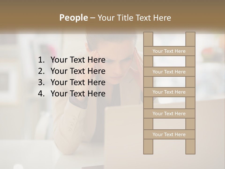 A Woman Sitting In Front Of A Laptop Computer PowerPoint Template