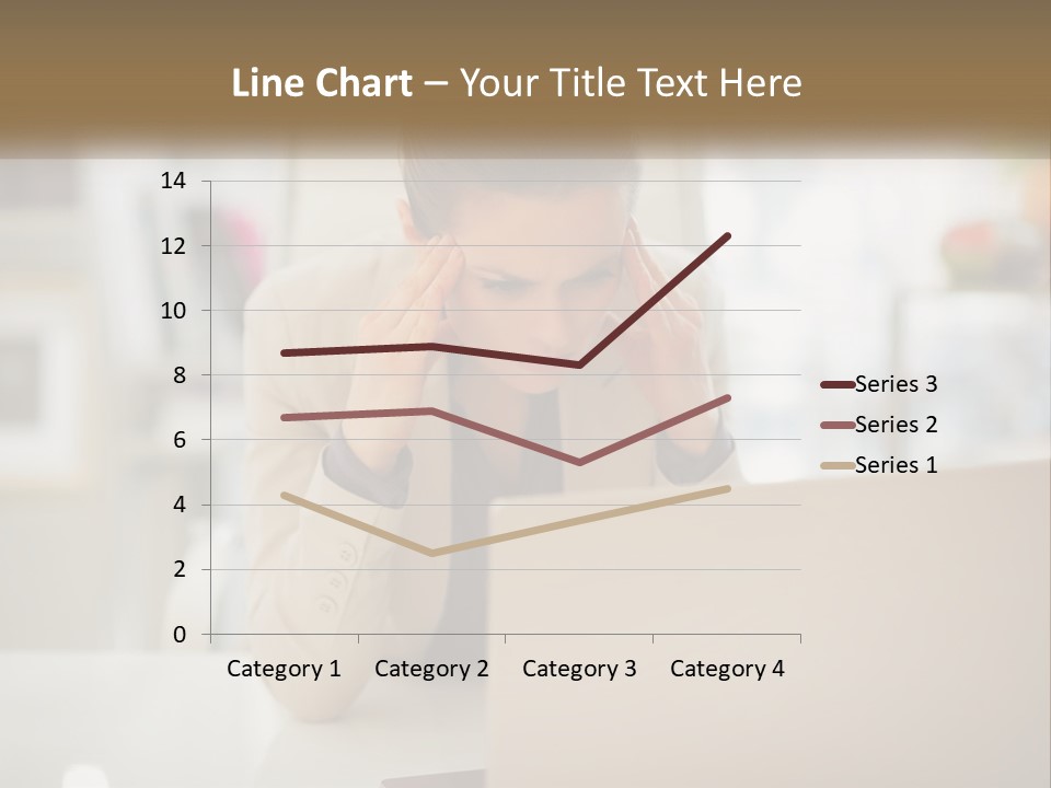 A Woman Sitting In Front Of A Laptop Computer PowerPoint Template