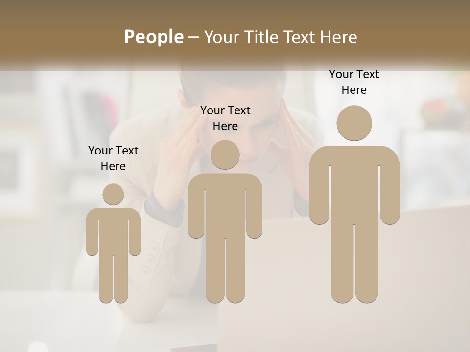 A Woman Sitting In Front Of A Laptop Computer PowerPoint Template