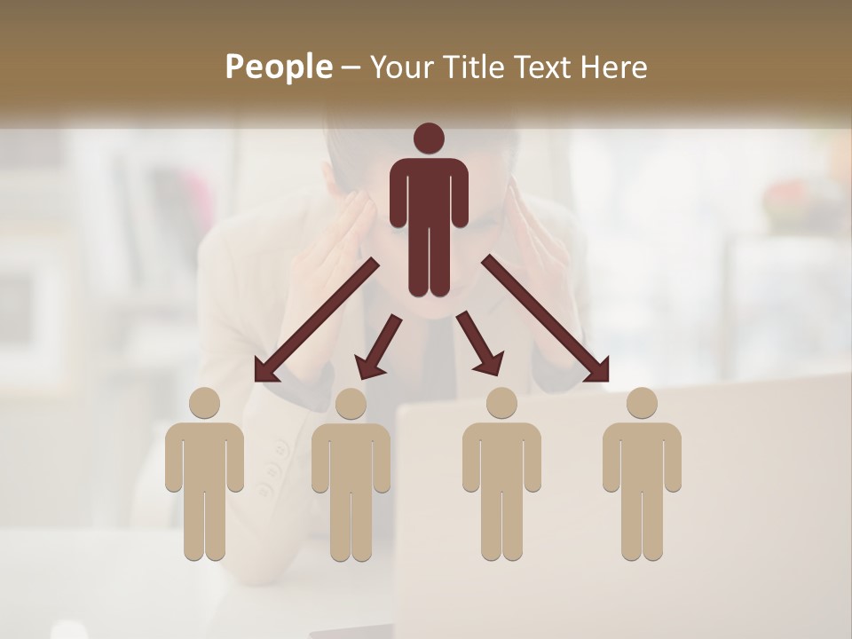 A Woman Sitting In Front Of A Laptop Computer PowerPoint Template