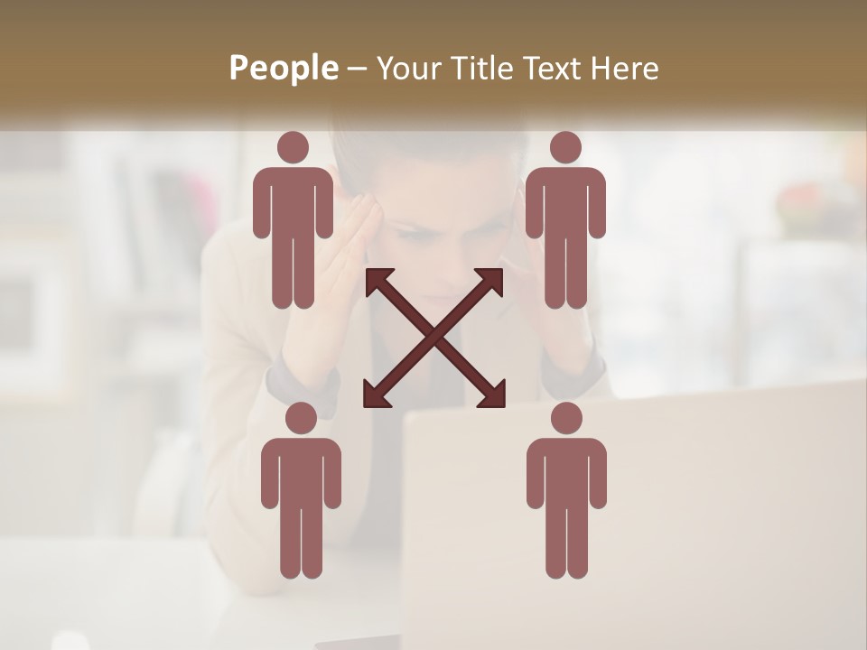 A Woman Sitting In Front Of A Laptop Computer PowerPoint Template