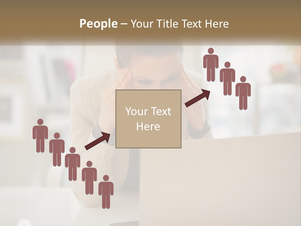 A Woman Sitting In Front Of A Laptop Computer PowerPoint Template