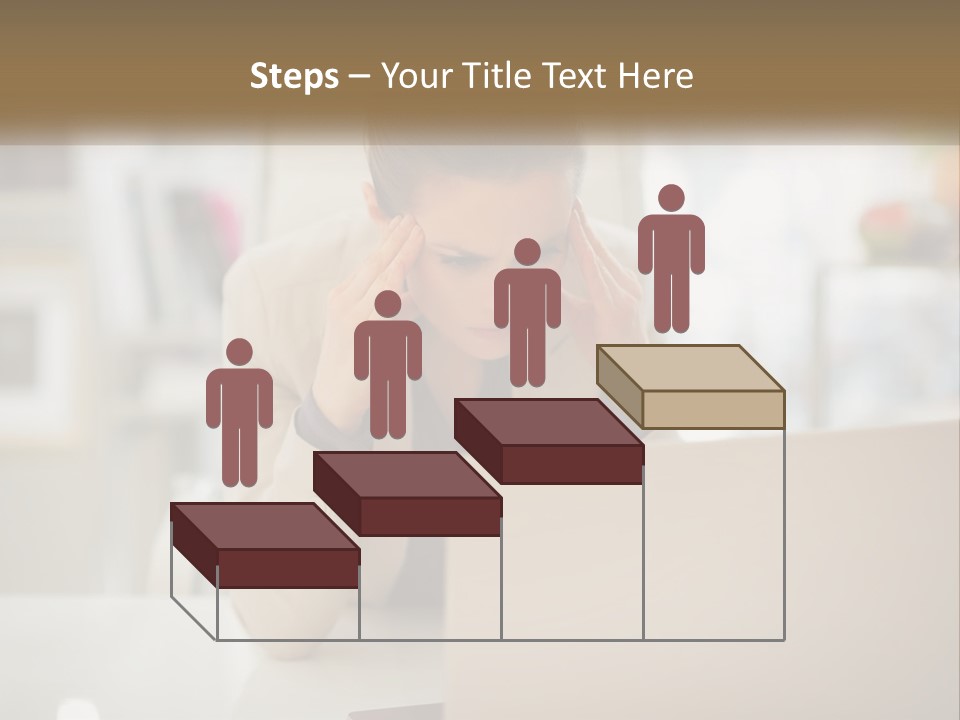 A Woman Sitting In Front Of A Laptop Computer PowerPoint Template