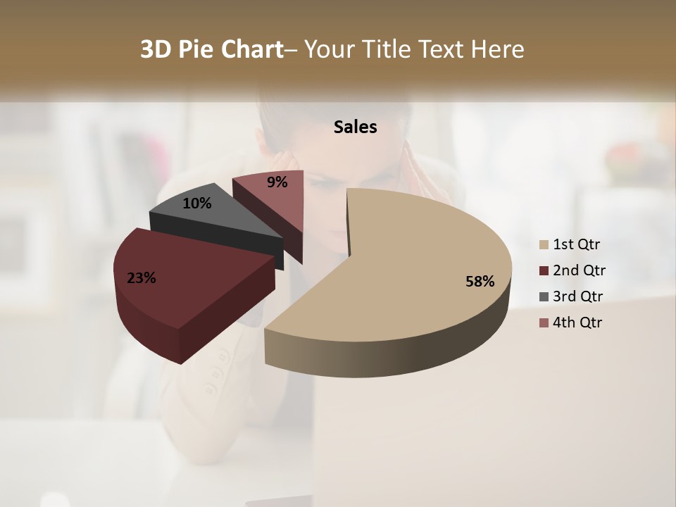 A Woman Sitting In Front Of A Laptop Computer PowerPoint Template