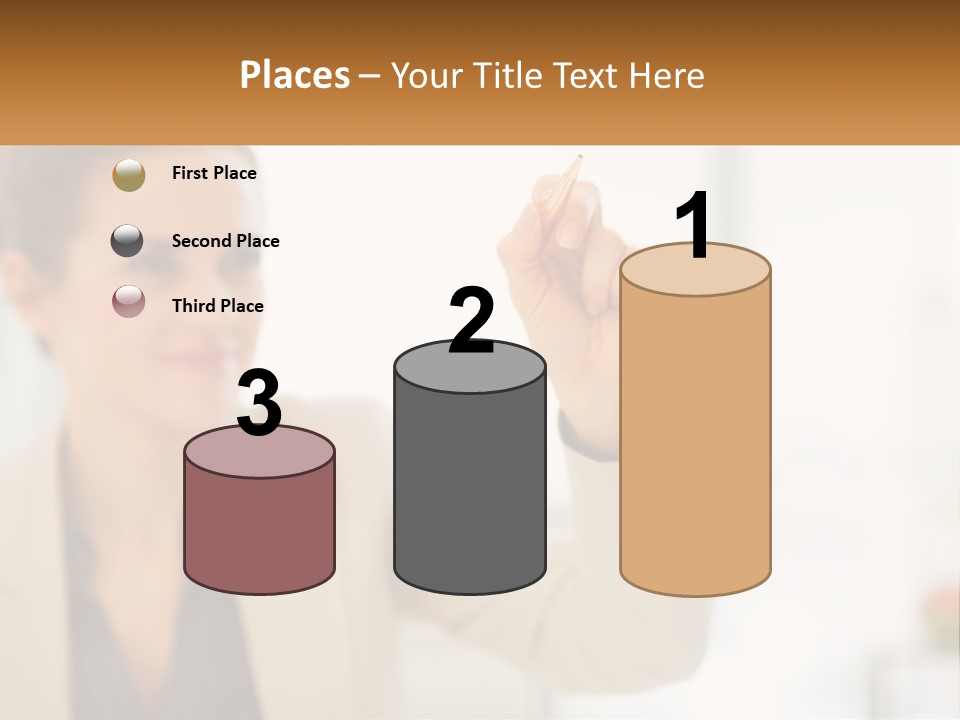 A Woman Writing On A Board With A Marker PowerPoint Template