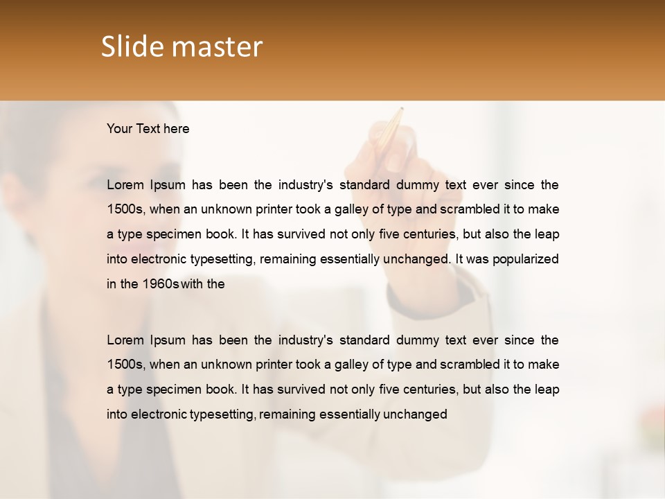 A Woman Writing On A Board With A Marker PowerPoint Template