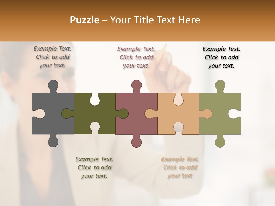 A Woman Writing On A Board With A Marker PowerPoint Template