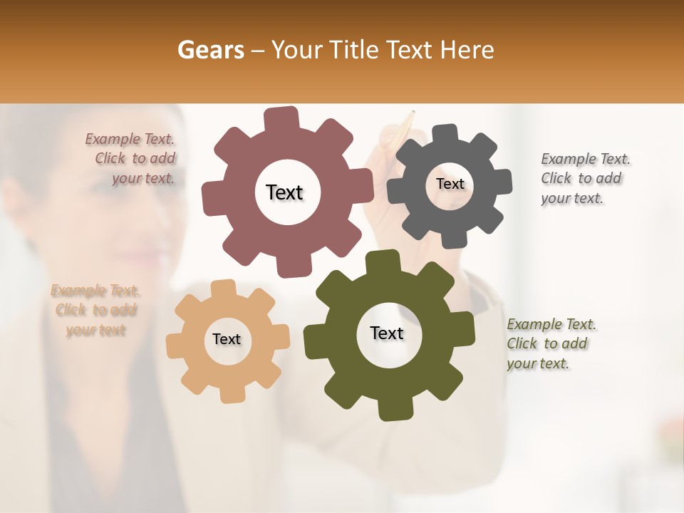 A Woman Writing On A Board With A Marker PowerPoint Template