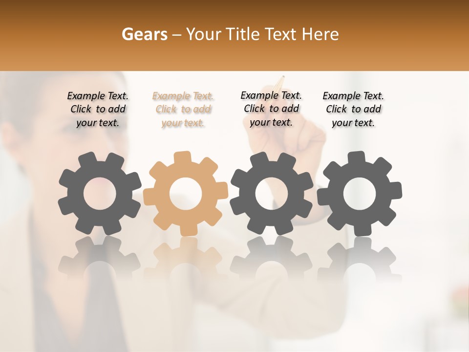 A Woman Writing On A Board With A Marker PowerPoint Template