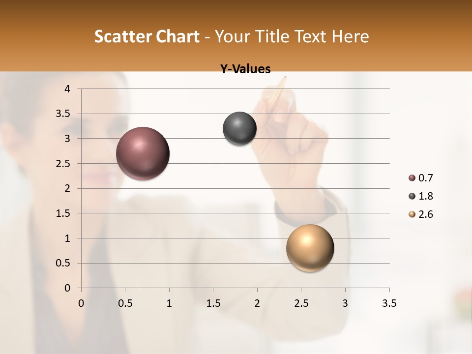 A Woman Writing On A Board With A Marker PowerPoint Template