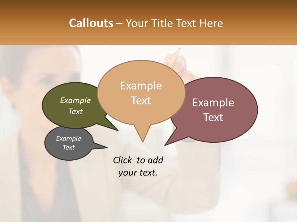 A Woman Writing On A Board With A Marker PowerPoint Template