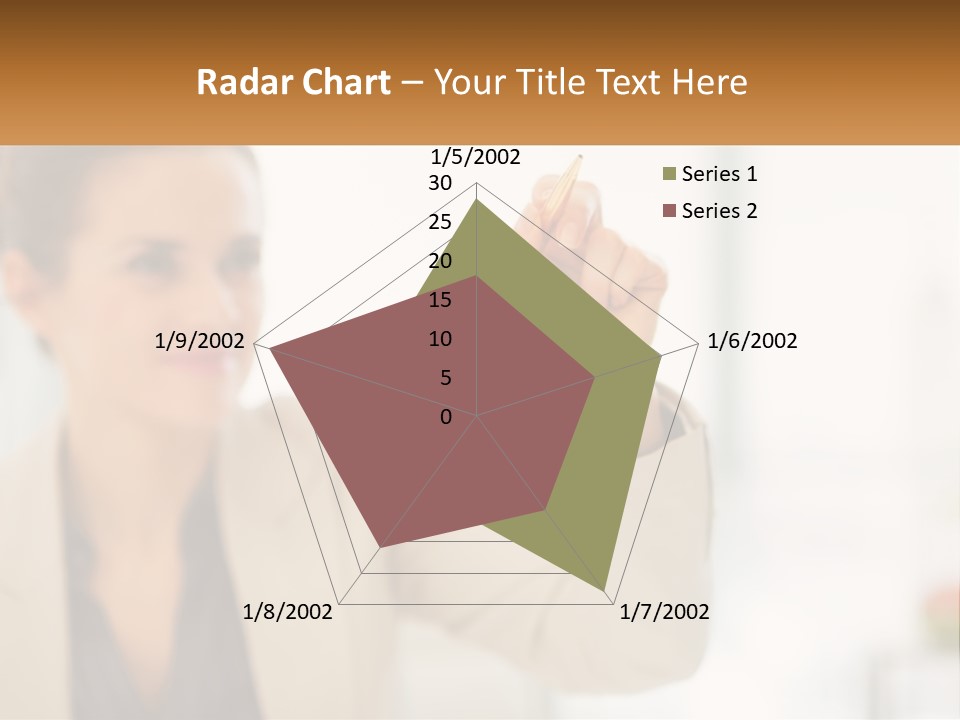 A Woman Writing On A Board With A Marker PowerPoint Template